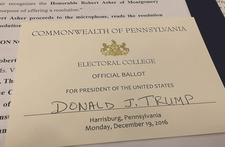 Photo submitted by Ash Khare The formal ballots used by Pennsylvania's members of the Electoral College. Each elector had to write the name of the candidate they support on the ballot. 